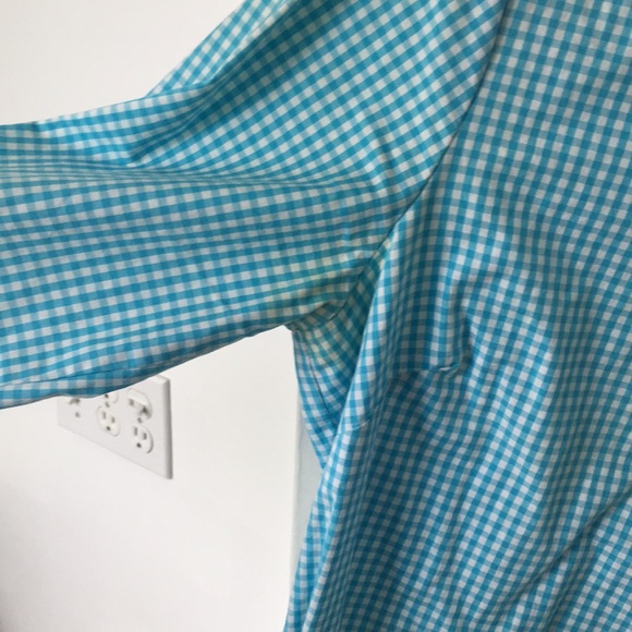 Vineyard Vines turquoise gingham button down - Picture 3 of 4